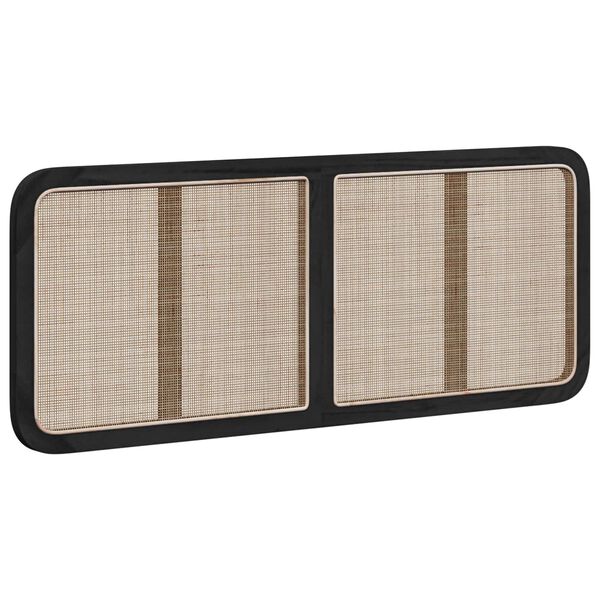 vidaXL Galvgalis ar galvas klāju Melna 140 x 55 x 3 cm Rotangpalma