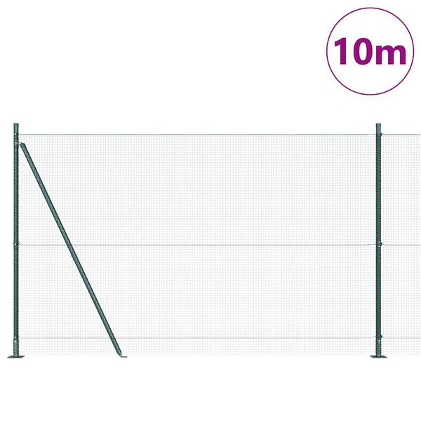 vidaXL Žoga āķis Zaļa 10 x 1,4 m (16 x 16 mm sieta) Tērauds un PVC