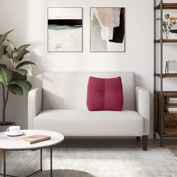 vidaXL Atpakaļ spilvens Vīna sarkans 45 x 24 x 50 cm Samts