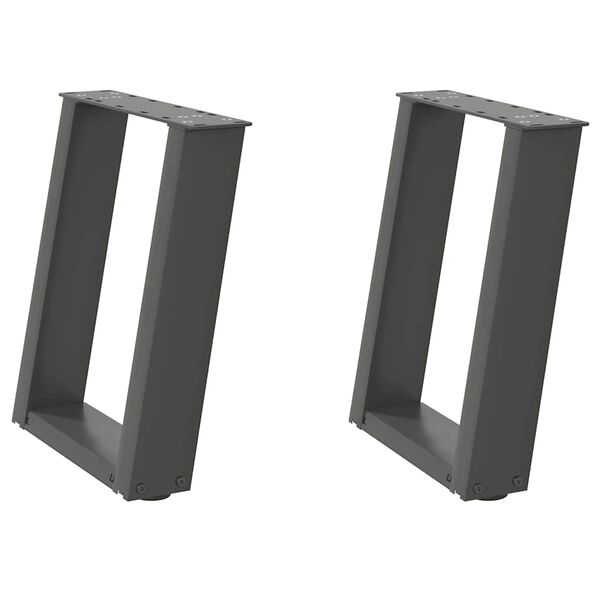 vidaXL kafijas galdiņa kājas, 2 gab., U-veida, antracīta krāsā, 38x(42-43) cm, tērauds