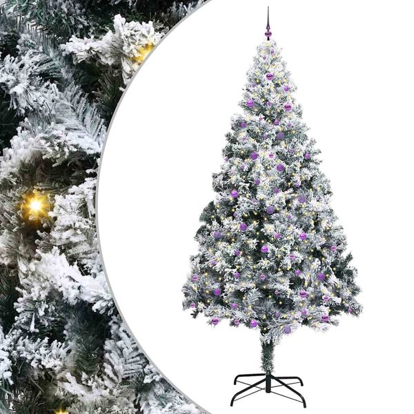 vidaXL Ziemassvētku eglīte su 300 LED ar statīvu Zaļa 300 cm PVC