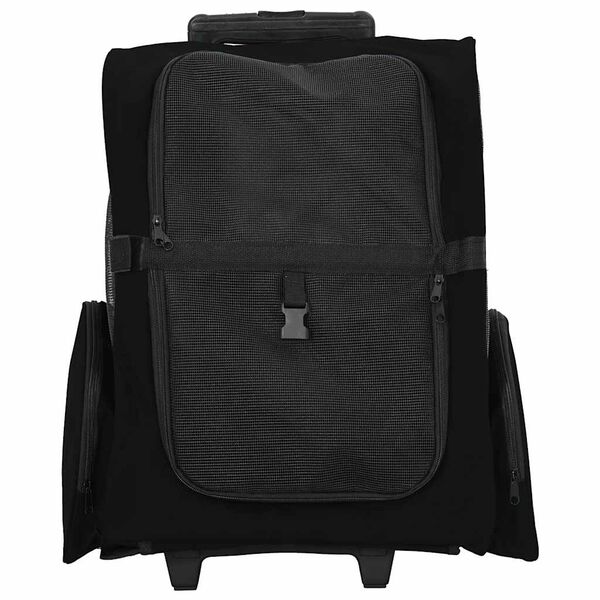 vidaXL mājdzīvnieku ratiņi, 3 vienā, dizains, melni, 48x32x(57-106) cm, oksfordas audums