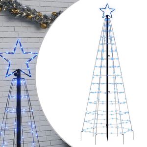vidaXL LED Ziemassvētku eglīte ar tapas 220 LED Zila 180 cm