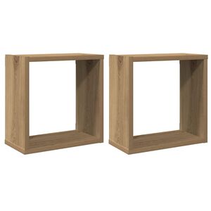 vidaXL kuba formas sienas plaukti 2 gab. 30x15x30 cm inženierijas koks