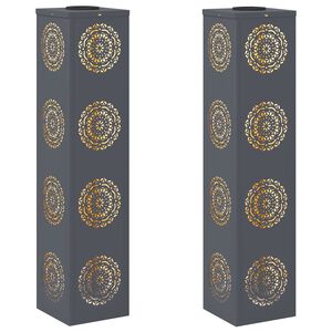 vidaXL Saules LED ceļa gaisma 2 gab. Silti balts 18 x 18 x 80 cm