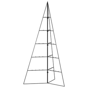 vidaXL Ziemassvētku eglīte, metāls, koka pamatne, melna, 100 cm