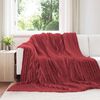 vidaXL Pledu segas 6 pcs Bordo sarkans 240 x 220 cm Flīss