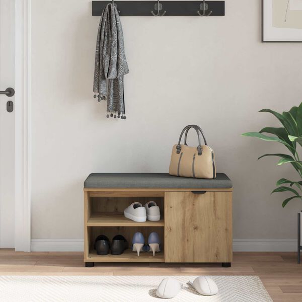 vidaXL Zāles sols ar spilvenu Amatnieka Ozols 80 x 38 x 46 cm