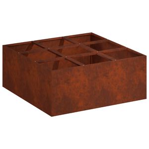 vidaXL Dārza stādītājs Rūsa 100 x 100 x 20 cm Novecināts tērauds