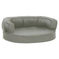 vidaXL ergonomiska suņu gulta, 60x42 cm, lina dizains, pelēka