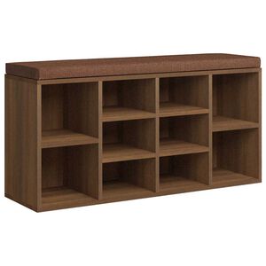 vidaXL apavu plaukts, brūns, 103x30x48 cm, inženierijas koks