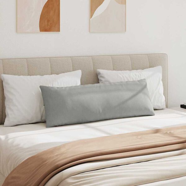 vidaXL Dīvāna spilveni 2 pcs Gaiši pelēks 120 x 40 cm audums