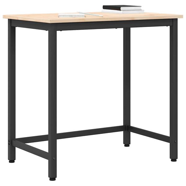 vidaXL galds Dabiska 80 x 50 x 77 cm Inženieru koks un tērauds