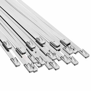 vidaXL Kabeļa saite 25 gab. 4,6 x 150 mm Sudraba