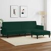 vidaXL 2-vietīga dīvāngulta ar kāju balstu, zaļ&scaron; samts