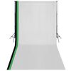 vidaXL fotostudijas fonu komplekts, 3 gab., regulējams rāmis, 3x6 m