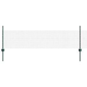 vidaXL Metināts žogs ar stabiem 50 x 0,5 m PVC pārklāts tērauds Zaļa