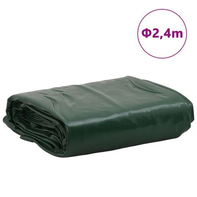 vidaXL brezenta pārklājs, zaļš, Ø 2,4 m, 650 g/m²
