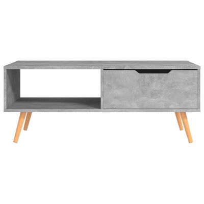 vidaXL kafijas galdiņš, betona pelēks, 100x49,5x43 cm, skaidu plāksne