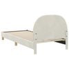 vidaXL Bērnu gultas rāmis ar galvgali Krēmkrāsa 80 x 200 cm Samts