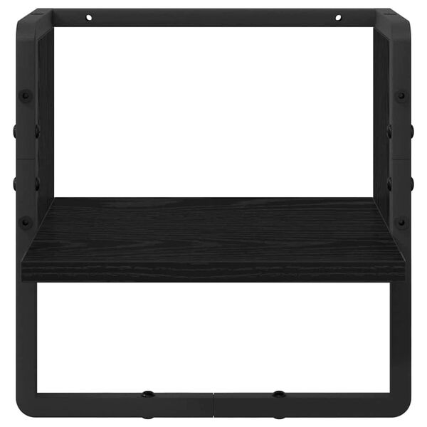 vidaXL Sienas plaukts Melns ozolkoks 30 x 25 x 30 cm Inženierijas koks