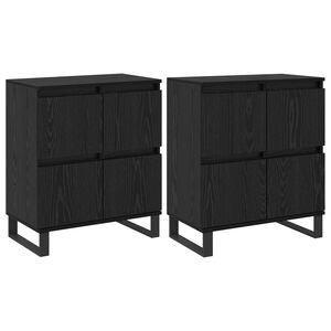 vidaXL Puse 2 pcs Melns ozolkoks 60 x 35 x 70 cm