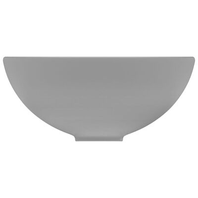 vidaXL izlietne, apaļa, 32,5x14 cm, matēta gaiši pelēka keramika