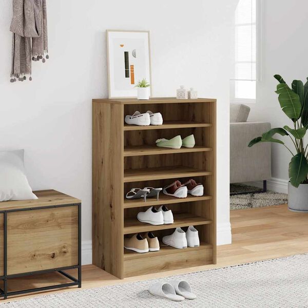 vidaXL apavu skapis, koka krāsa, 60x35x92 cm, inženierijas koks