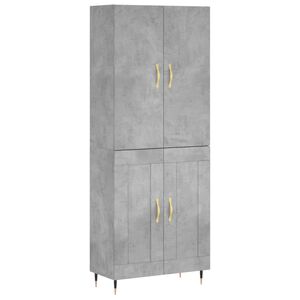 vidaXL augstais skapis, pelēks, 69,5x34x180 cm, inženierijas koks