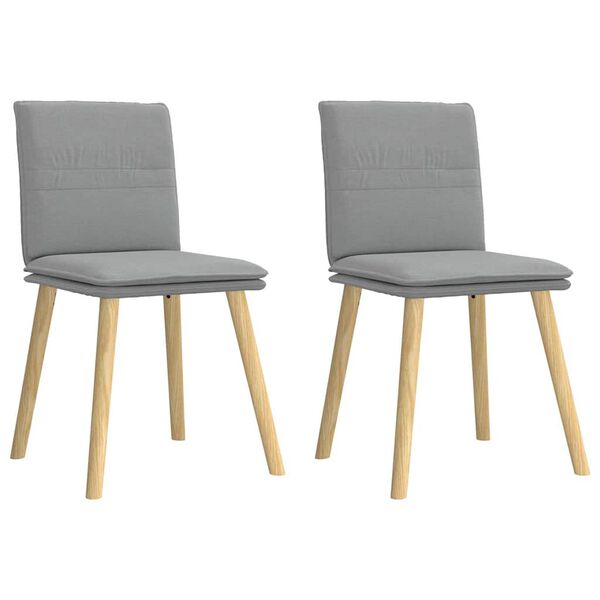 vidaXL virtuves krēsli, 2 gab., gai&scaron;i pelēks audums