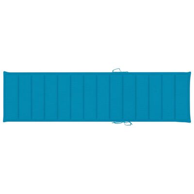 vidaXL sauļošanās zviļņi, 2 gab., zili matrači, masīvs tīkkoks