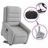 vidaXL elektrisks atpūtas krēsls, paceļams, atgāžams, mākonis pelēks