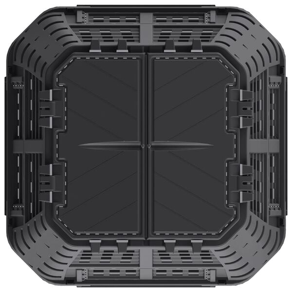vidaXL dārza komposta tvertne, melna, 93,3x93,3x80 cm, 480 L