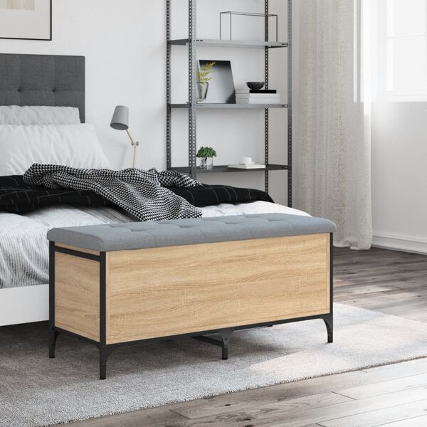 vidaXL uzglabā&scaron;anas sols, ozolkoka, 102x42x45 cm, inženierijas koks