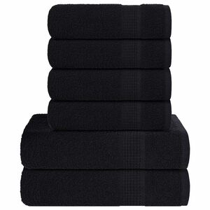 vidaXL 6 daļu dvieļu komplekts, FROGN, melns, 360 g/m&sup2;