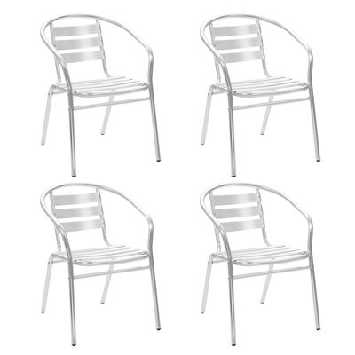 vidaXL dārza krēsli, 4 gab., alumīnijs, saliekami viens uz otra