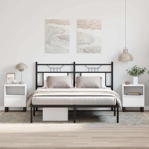 vidaXL naktsskapī&scaron;i, 2 gab., balti, 40x35x50 cm, inženierijas koks