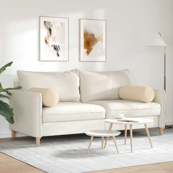 vidaXL Spilveni 2 pcs Krēmkrāsa &Oslash; 25 x 70 cm Mikrofibra