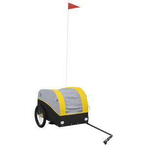 vidaXL velosipēda piekabe, 30 kg, melna un dzeltena, dzelzs