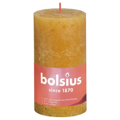 Bolsius cilindriskas sveces Shine, 4 gab., 130x68 mm, dzeltenas