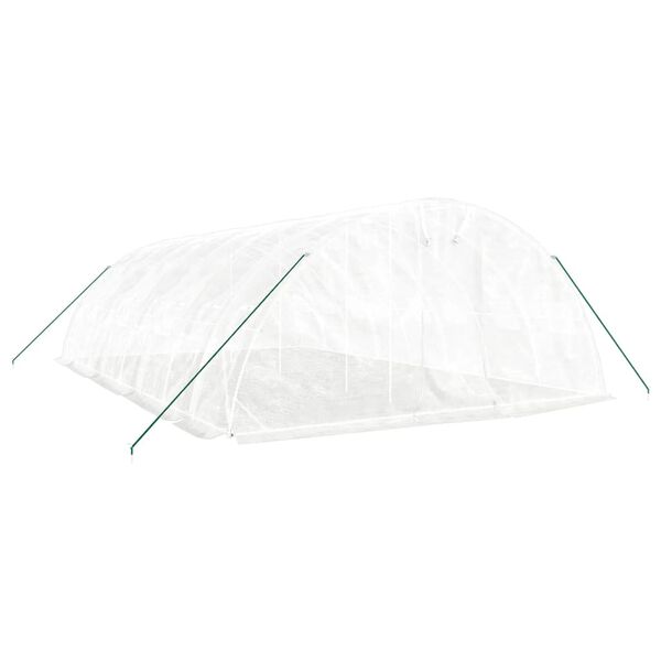 vidaXL siltumnīca ar tērauda rāmi, balta, 40 m&sup2;, 8x5x2,3 m