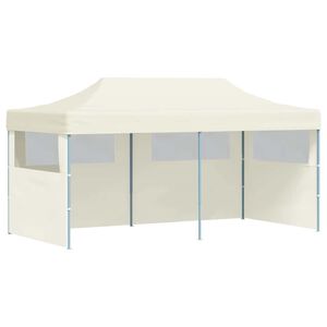 vidaXL saliekama telts, 3x6 m, ātri uzstādāma, krēmbalta