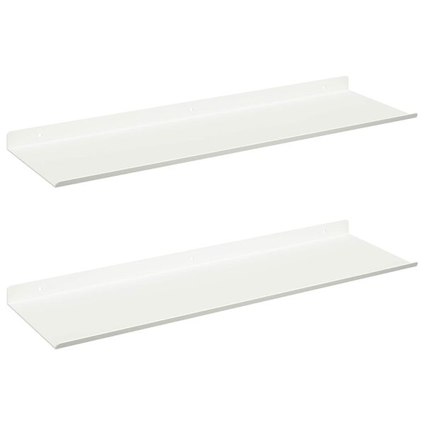 vidaXL Peldējo&scaron;ais plaukts 2 pcs Balts 60 x 18 x 2,5 cm Tērauds