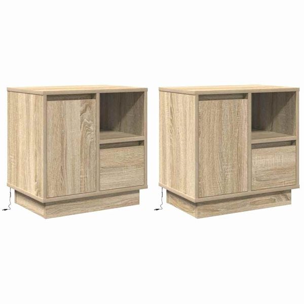 vidaXL Nakts skapītis 2 pcs Sonoma ozols 50 x 34,5 x 50 cm.