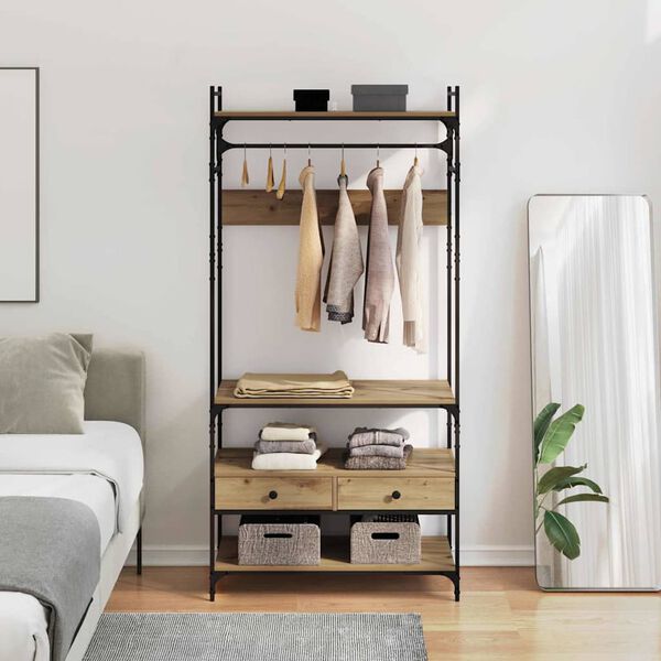 vidaXL Skapis amatnieku ozola 89 x 39 x 184.5 cm Inženierijas koks