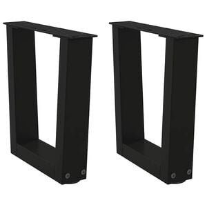 vidaXL kafijas galdiņa kājas, 2 gab., V-veida, melnas, 30x(30-31,3) cm, tērauds