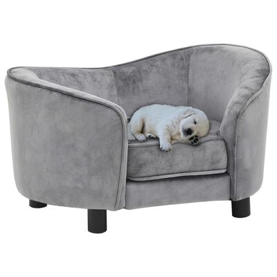 vidaXL dīvāns suņiem, pelēks, 69x49x40 cm, plīšs