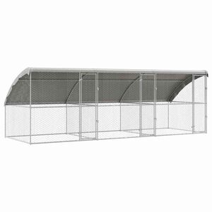 vidaXL Suņu būda 3 gab. Sudraba 6 x 2 x 2 m Cinkots tērauds