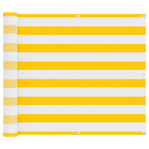 vidaXL Balkona ekrāns Dzeltena un balta 100 x 400 cm Oksforda audums