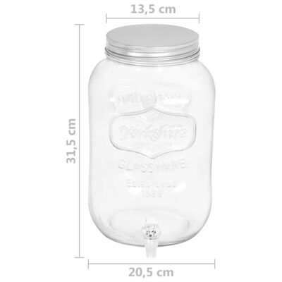 vidaXL dzērienu dispensers, 8050 ml, stikls